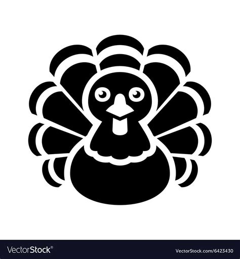 Turkey Thanksgiving Icon on White Background Vector Image , #SPONSORED, #Icon, #Thanksgiving, # ...