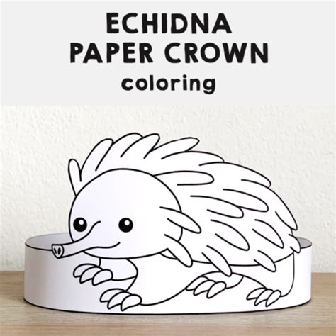 Echidna Paper Crown Australian Animal Headband Printable Coloring Craft ...