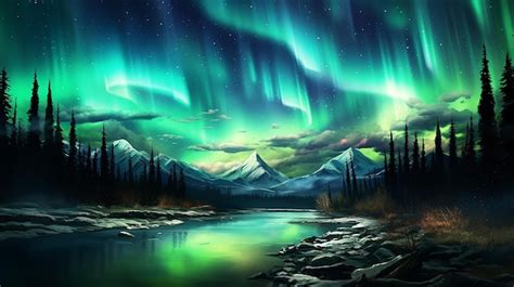 Premium AI Image | northern lights jasper National Park is the largest national park in the ...