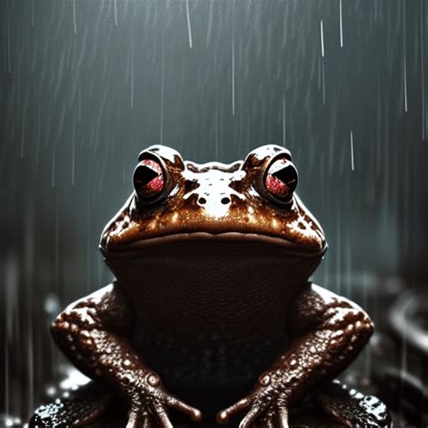 Toad in the Rain Digital Graphic · Creative Fabrica