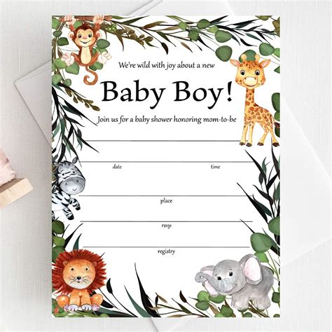 Amazon.com : Moonrise Papery Set of 25 Safari Theme Baby Shower ...