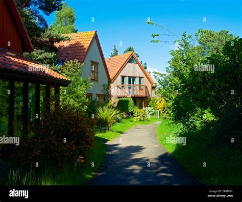 Houses in Findhorn eco-village, Moray, Scotland UK Stock Photo - Alamy