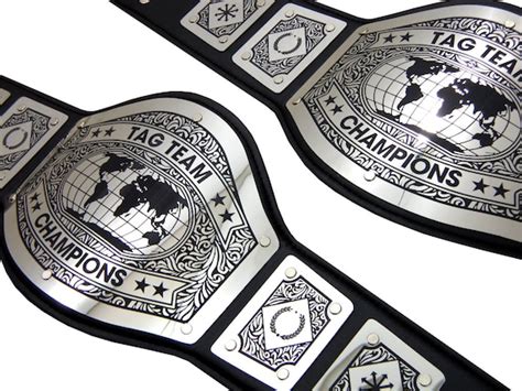 Tag Team Championship Belts 2 belts New Bold Black Engraving | Etsy