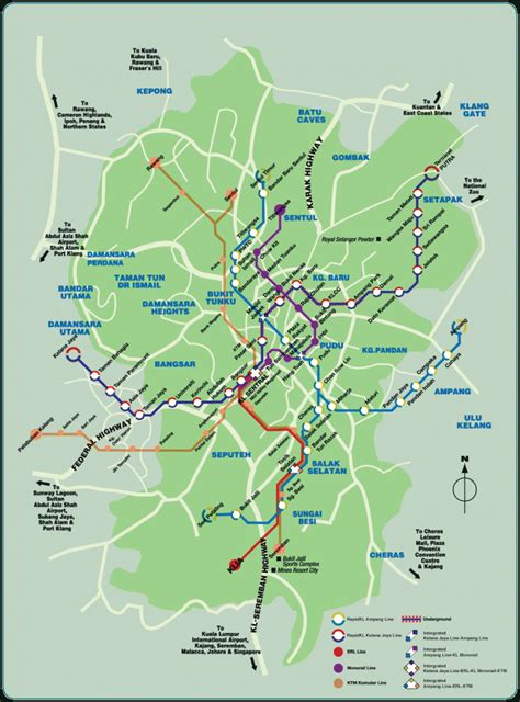 Kuala Lumpur Metro Map - ToursMaps.com