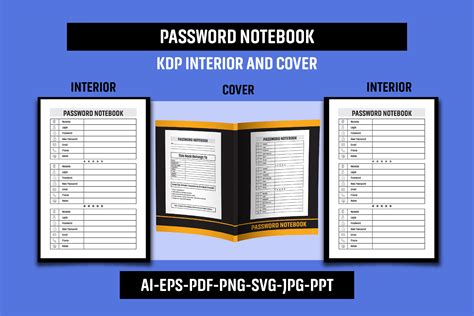 Password Notebook KDP Interior & Cover Graphic by shamsul75 · Creative Fabrica