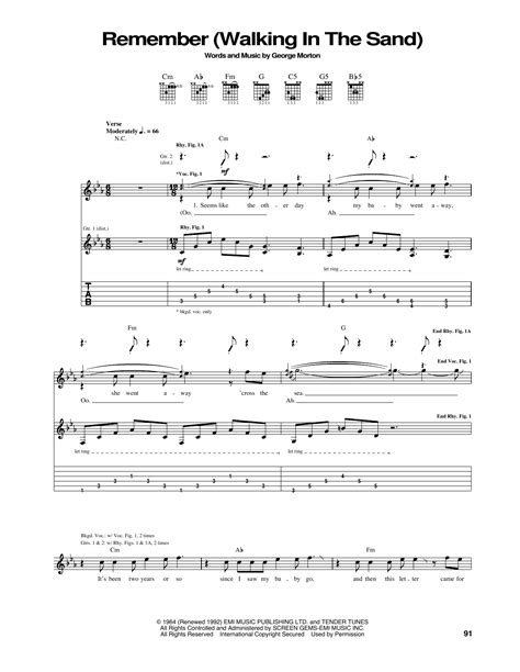 Remember (Walking In The Sand) by Aerosmith - Guitar Tab - Guitar Instructor