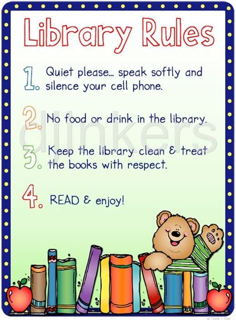 Library rules! Made with 'Borders for Teachers' by DJ Inkers! Includes ...