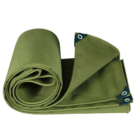 Heavy Duty Waterproof Canvas Tarp 16 Oz Cotton Canvas Tarpaulin Cover ...