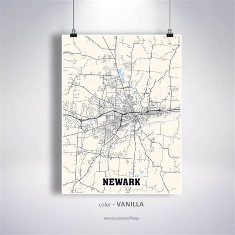 Newark Map Print Newark City Map Ohio OH USA Map Poster | Etsy