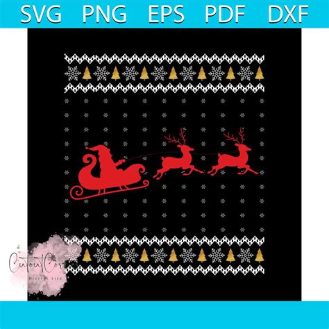 Sleigh And Reindeer Svg, Christmas Svg, Sleigh Svg, Reindeer - Inspire Uplift