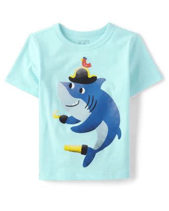 Baby And Toddler Boys Short Sleeve Pirate Shark Graphic Tee | The ...