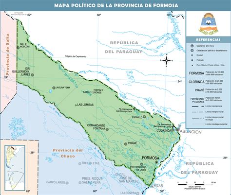 Political map of the Province of Formosa, Argentina | Gifex