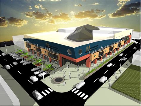 3d top view design of multi-level shopping mall dwg file - Cadbull