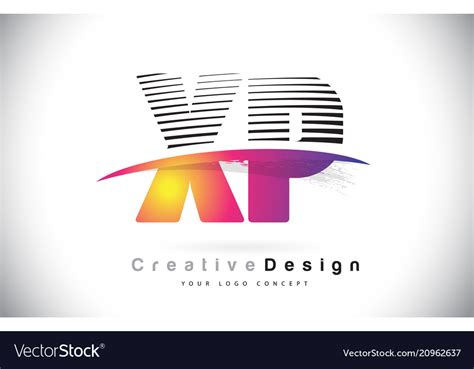 Xp x p letter logo design with creative lines Vector Image