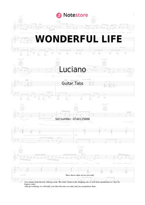 Luciano, Hurts, 6PM RECORDS, SIRA - WONDERFUL LIFE guitar chords and ...