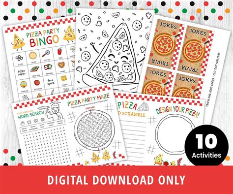 Pizza Game Printables Pizza Party Family Trivia and Games - Etsy