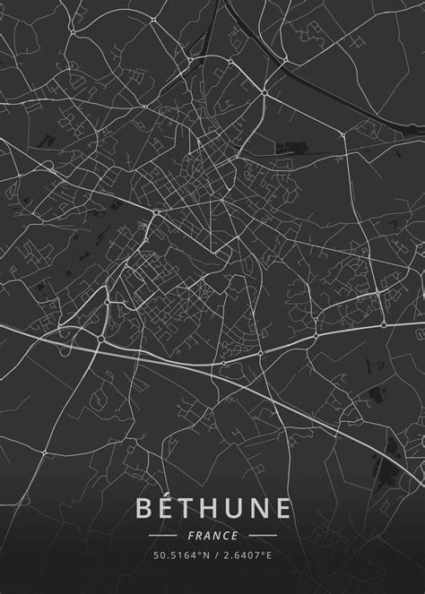 'Bethune France' Poster by Designer Map Art | Displate | Map art, Map art print, Print artist