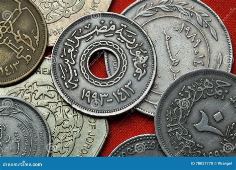 Coins of Egypt stock photo. Image of arabesque, numismatics - 78057770