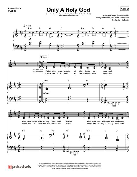 Only A Holy God Sheet Music PDF (CityAlight) - PraiseCharts