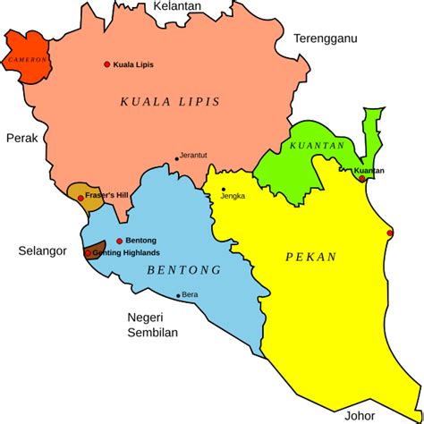 Map of Pahang, Malaysia | Free SVG