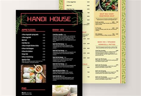 Vietnamese Menu Templates - MustHaveMenus