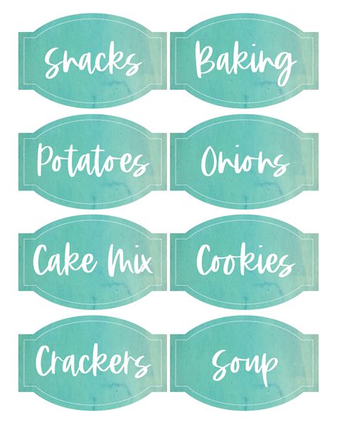 Kitchen Labels Printable Free - Printable Templates