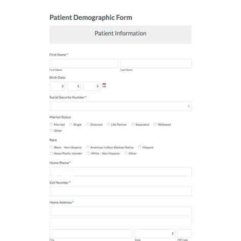 Patient Demographic Form Template | Formstack