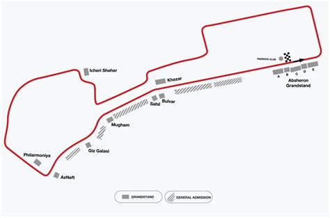 Azerbaijan F1 Track & Grandstand Guide | Baku City Circuit | Baku Race ...