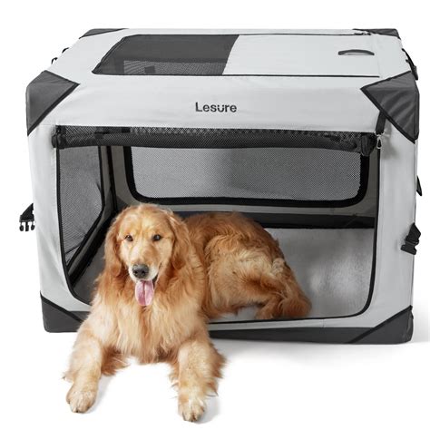 Lesure Collapsible Dog Crate - Portable Dog Travel Crate Kennel for ...