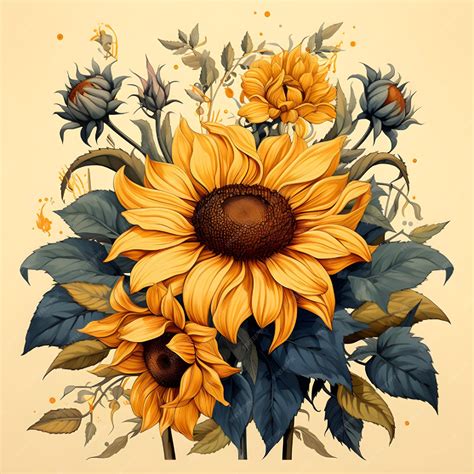 Premium Vector | Vector aigenerated sunflower border