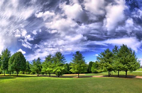 HDRI panorama of a park. In summer with a dramatic sky , #ad, #park, # ...