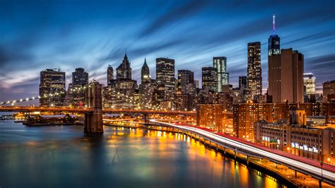 Download Brooklyn Bridge New York Time Lapse Skyline Night City Man ...