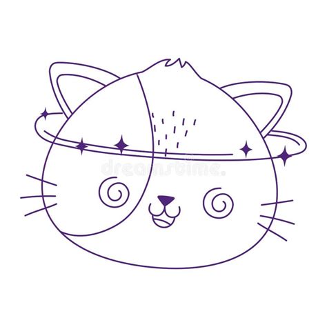 Kawaii Cute Crazy Cat Face Cartoon Isolated Icon Stock Vector - Illustration of symbol, sweet ...