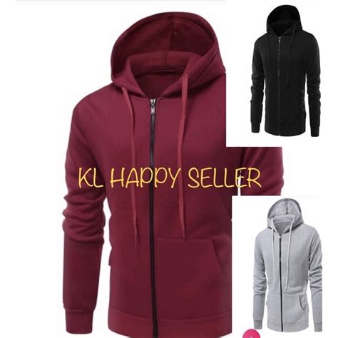 Hoodies Unisex 🔥🔥🔥Long Sleeve Solid Zipper Sweatshirts💸🔥🔥🔥 | Shopee ...