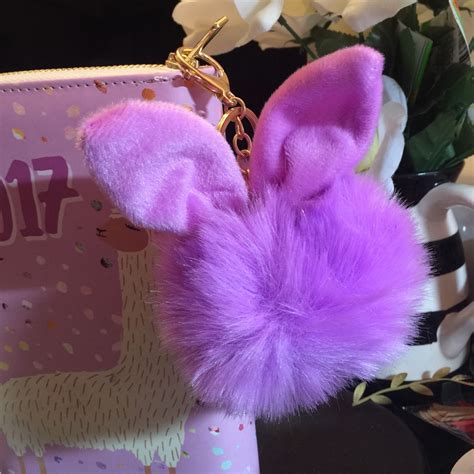 Cute Bunny Rabbit Pom Pom Purse charm planner charm Easter basket stuffer Easter gift planner ...