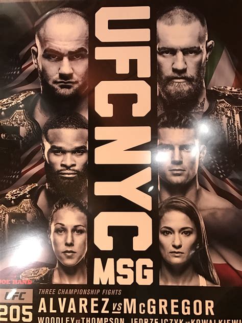 UFC 205 poster Alvarez vs. Conor McGregor, Woodley vs. Thompson | Conor ...