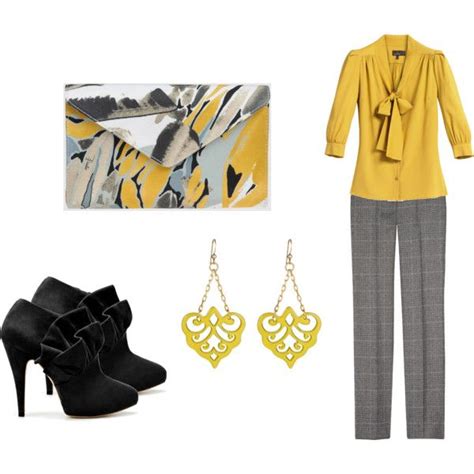 Yellow and Gray Outfit | Grey outfit, Clothes design, Business fashion