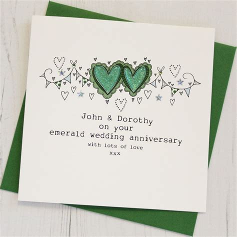 Personalised Happy Emerald Wedding Anniversary Card