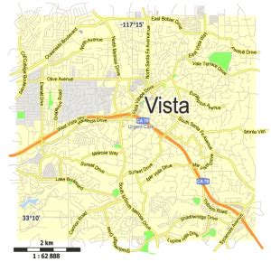 Vista, California, US, Free vector map Adobe Illustrator