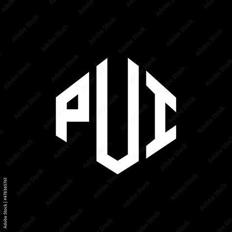 Vetor do Stock: PUI letter logo design with polygon shape. PUI polygon and cube shape logo ...