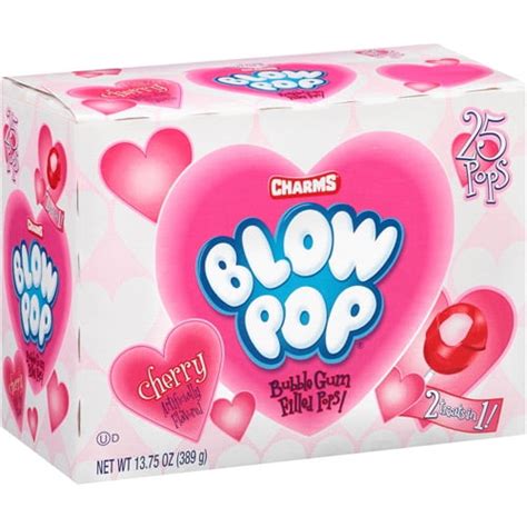 Charms Blow Pops Valentine Cherry Bubble Gum Filled Lollipops, 13.75 Oz., 25 Count - Walmart.com