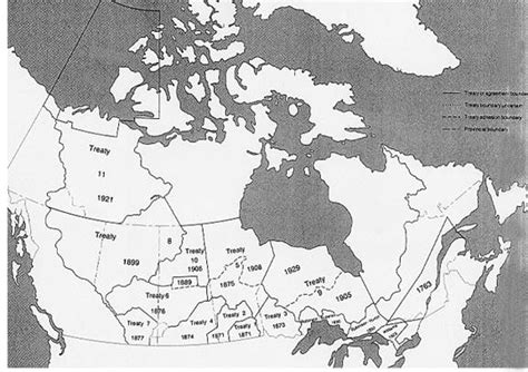 Map of Canadian Indian Treaties - Treaties Canada and Indians