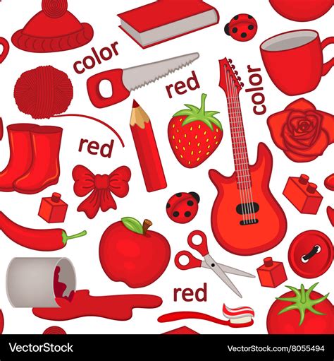 Seamless pattern with red objects Royalty Free Vector Image