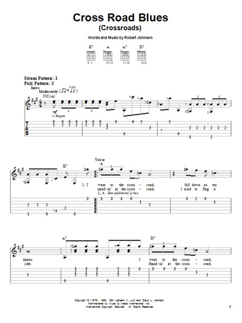 Cross Road Blues (Crossroads) by Robert Johnson - Easy Guitar Tab - Guitar Instructor