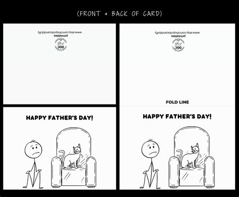 Happy Father's Day From the Cat Card, Printable Fathers Day Greeting ...