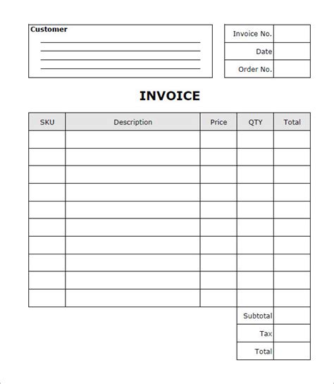 Sample Printable Invoice