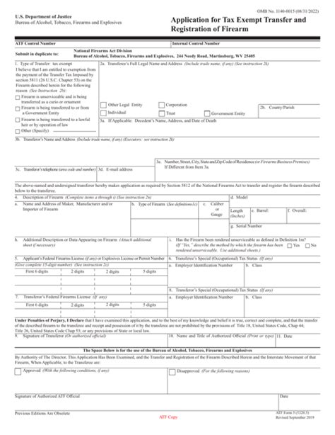 Atf Form 5 Fillable - Printable Forms Free Online