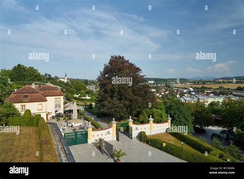 Melk abbey gardens and pavilion Stock Photo - Alamy