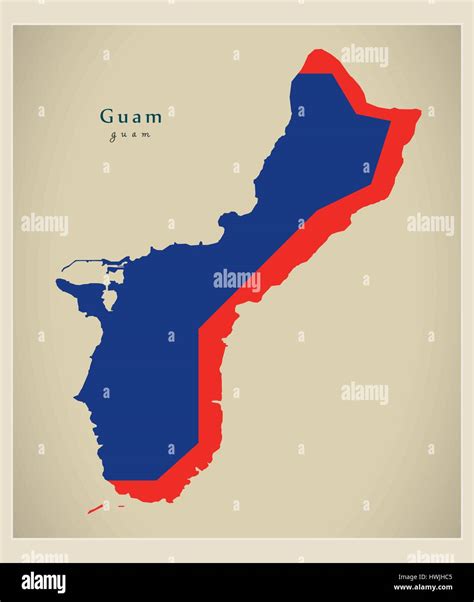 Modern Map - Guam flag colored GU Stock Vector Image & Art - Alamy