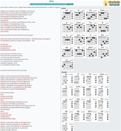 Chord: Dive - tab, song lyric, sheet, guitar, ukulele | chords.vip